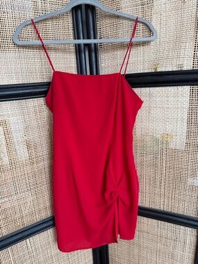 superdown Red Spaghetti Strap Twist Mini Dress